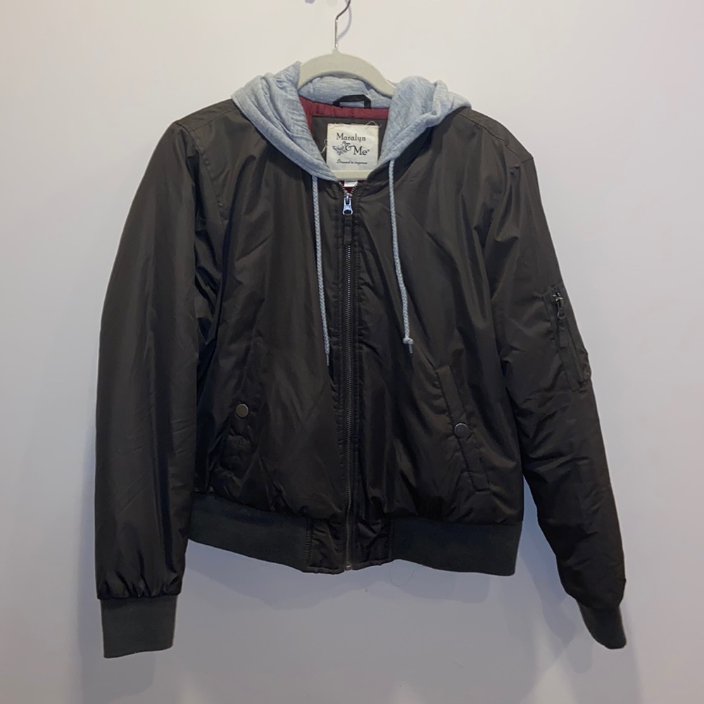 Army Green Dual Zipper Cropped Bomber
